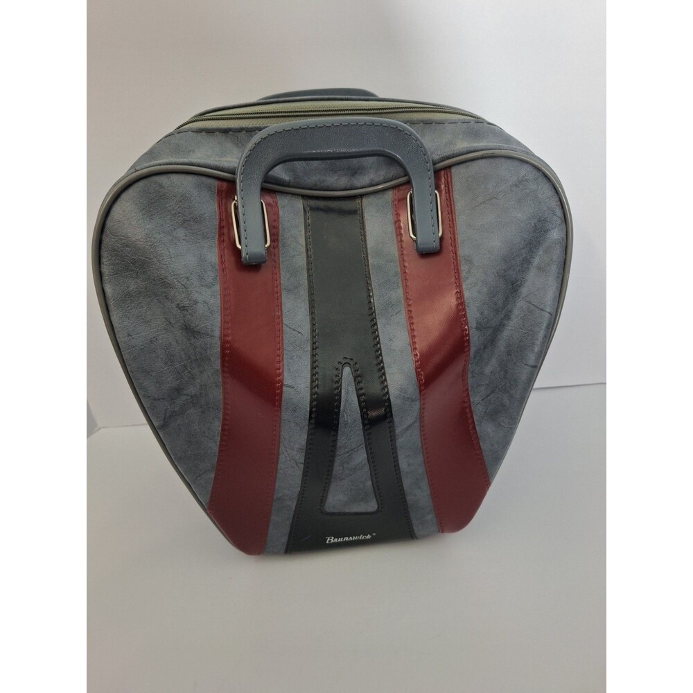 Vintage Custom by LTD Brunswick Drilled Bowling Ball with Leather Carrying Bag